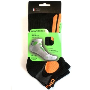 fournisseur chaussette  professionnels sport marrathon noir orange