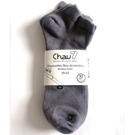 fournisseur chaussette  professionnels courte bambou gris grossite