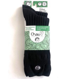 Vente en gros de chaussettes noir coton très souples diabétiques et jambes gonflées