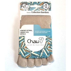 Vente en gros de chaussettes doigts bambou beige pour les pros